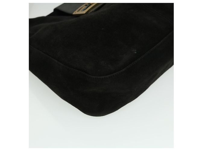 FENDI Borsa a tracolla Mamma Baguette Suede Black Auth ki2374 - vista 14