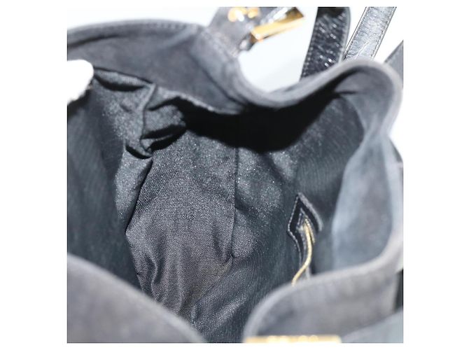 FENDI Borsa a tracolla Mamma Baguette Suede Black Auth ki2374 - vista 19