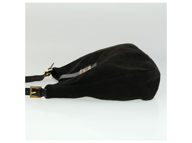 FENDI Borsa a tracolla Mamma Baguette Suede Black Auth ki2374 - vista 3