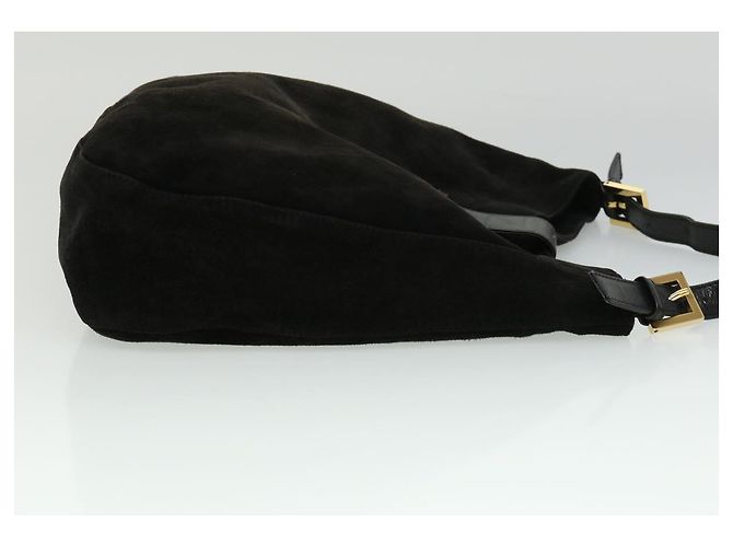FENDI Borsa a tracolla Mamma Baguette Suede Black Auth ki2374 - vista 4