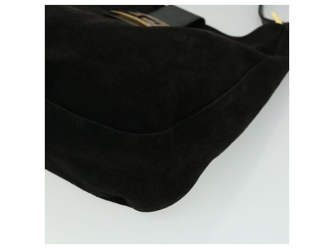 FENDI Borsa a tracolla Mamma Baguette Suede Black Auth ki2374 - vista 9