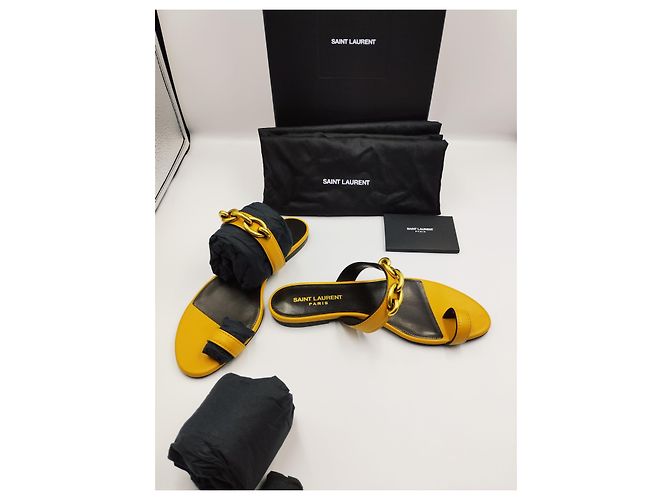 Saint Laurent Le Maillon ballerine in pelle marrone chiaro - vista 2