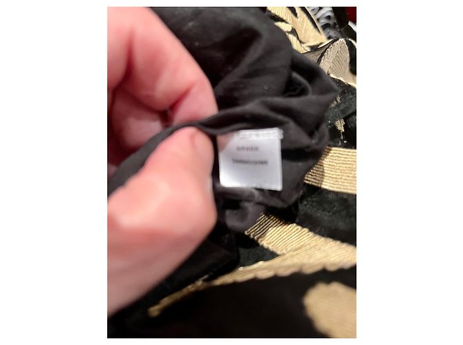 Diane Von Furstenberg Abito DvF Arana in chiffon di seta nero e oro D'oro - vista 5