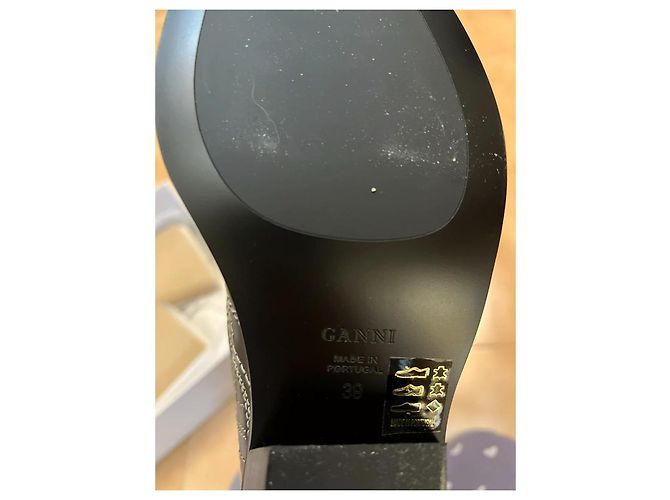 Ganni Westernstiefel mit mittlerem Schaft Schwarz Weiß - Ansicht 3