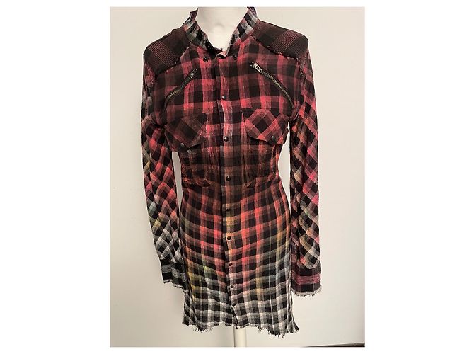 Autre Marque L.g.b. Hemd Batik-Check mehrfarbig Baumwolle Leinen Mehrfarben - Ansicht 7