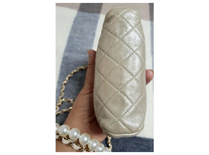 Chanel Umhängetasche Silber Golden - Ansicht 3