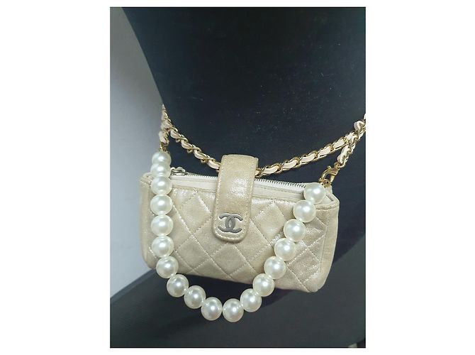 Chanel Umhängetasche Silber Golden - Ansicht 4