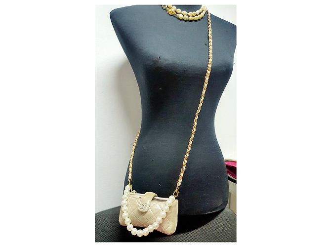 Chanel Umhängetasche Silber Golden - Ansicht 6