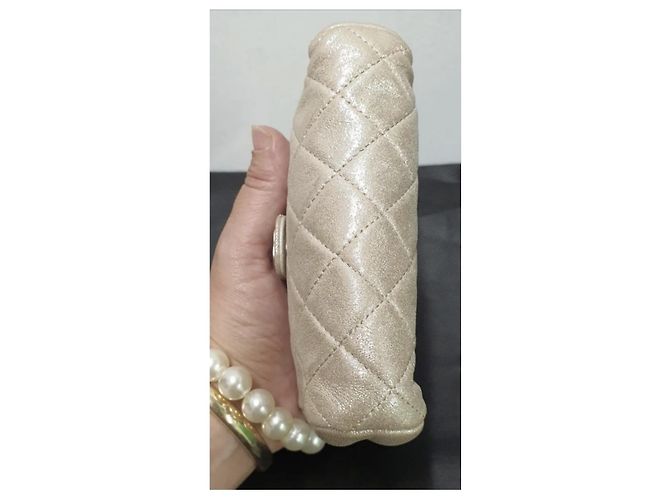 Chanel Umhängetasche Silber Golden - Ansicht 7