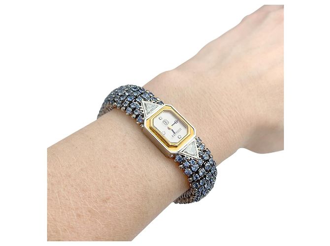 Repossi-Uhr, zwei golds, Saphiren, Diamanten. - Ansicht 11