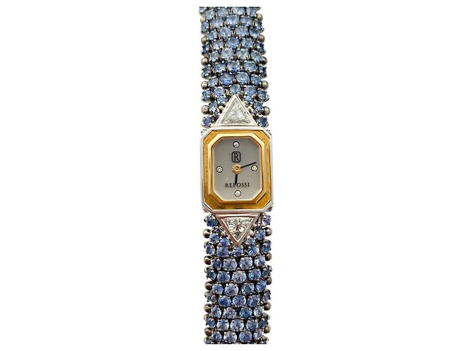 Repossi-Uhr, zwei golds, Saphiren, Diamanten. - Ansicht 4