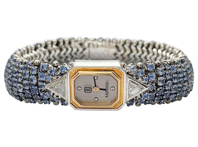 Repossi-Uhr, zwei golds, Saphiren, Diamanten. - Ansicht 5