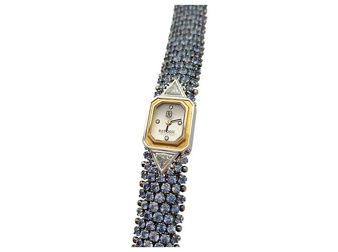 Repossi-Uhr, zwei golds, Saphiren, Diamanten. - Ansicht 7