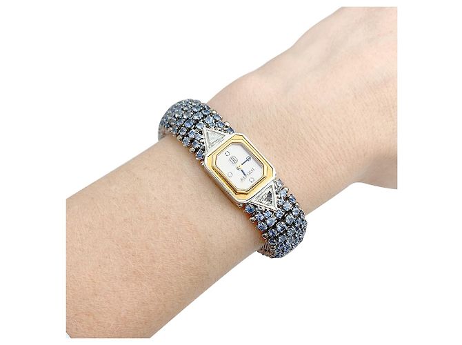 Repossi-Uhr, zwei golds, Saphiren, Diamanten. - Ansicht 8