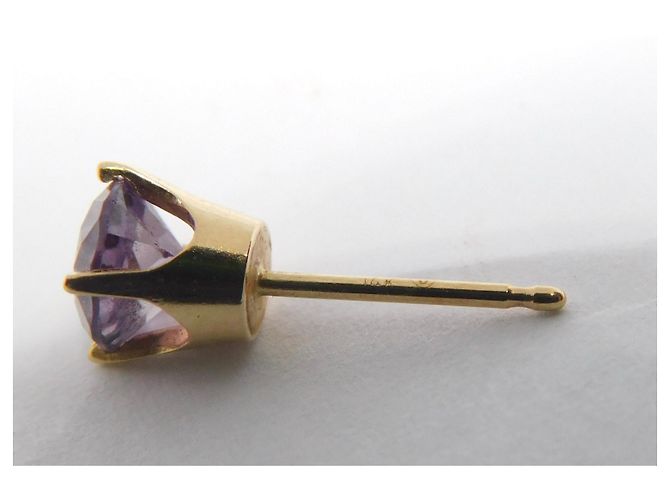 Autre Marque Orecchini a bottone con ametiste viola viola oro D'oro Porpora - vista 7