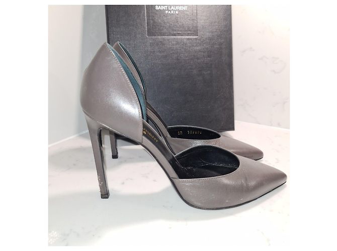 Saint Laurent Décolleté SL D'Orsay con cut out Grigio - vista 10