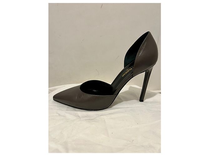 Saint Laurent Décolleté SL D'Orsay con cut out Grigio - vista 2