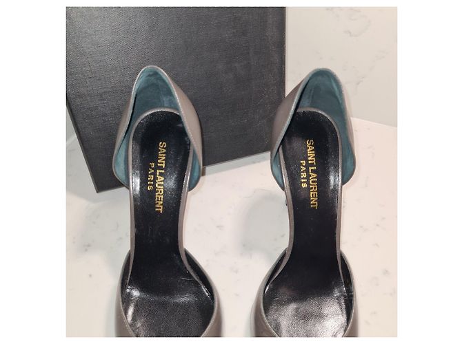 Saint Laurent Décolleté SL D'Orsay con cut out Grigio - vista 7