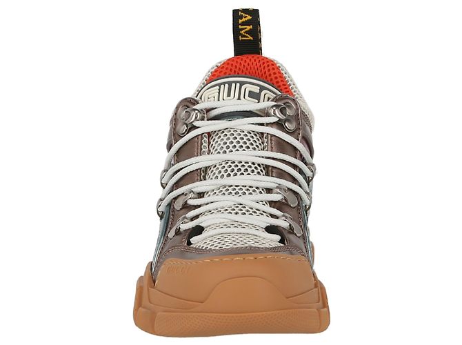 Baskets en cuir métallisé Flashtrek Gucci - vue 4