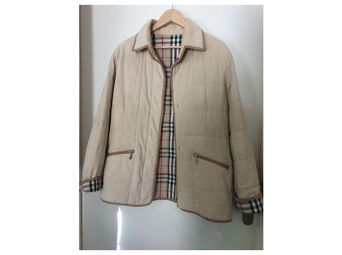 Abrigo Burberry de pana beige algodón - vista 10