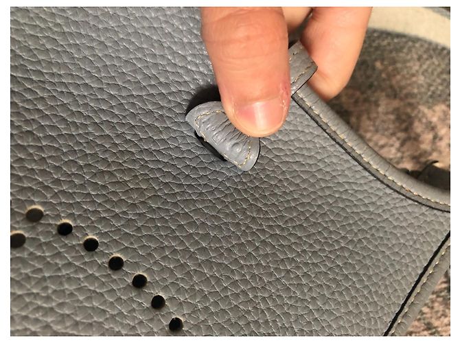 Borsa a mano Hermès Evelyne 16 Blu in Pelle - vista 4