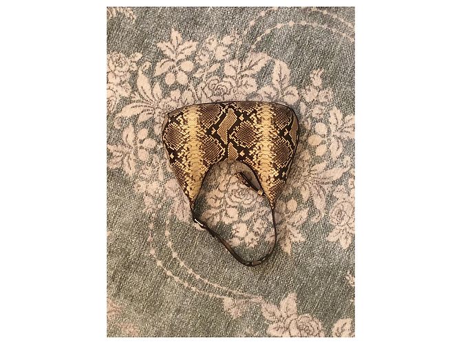 Autre Marque Bolsa de mão By Far Python em couro bege - vista 2