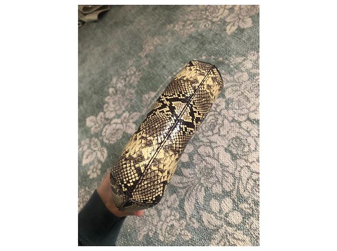 Autre Marque Bolsa de mão By Far Python em couro bege - vista 3