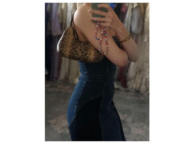 Autre Marque Bolsa de mão By Far Python em couro bege - vista 4
