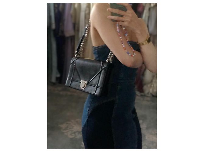 Borsa a mano Dior Diorama in pelle nera Nero - vista 3