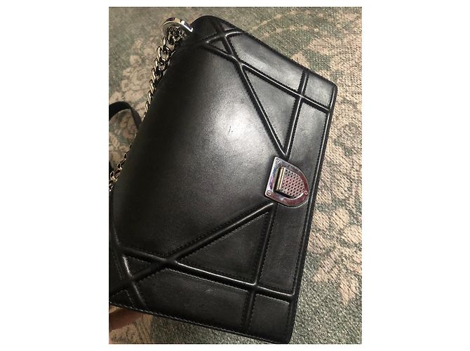 Borsa a mano Dior Diorama in pelle nera Nero - vista 5