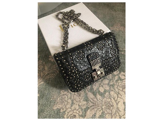Bolso Dior Addict de piel negro con tachuelas - vista 4