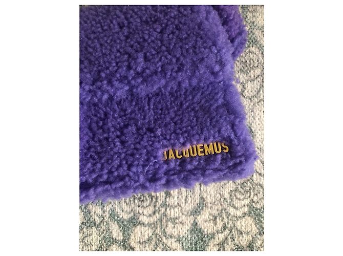 Borsa a mano Jacquemus in lana viola scuro Moyen - vista 3