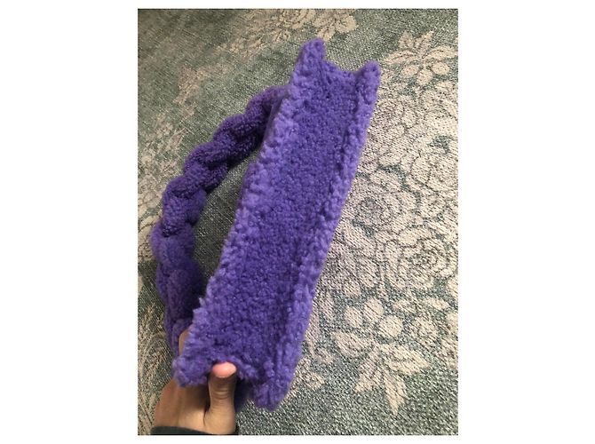 Borsa a mano Jacquemus in lana viola scuro Moyen - vista 4