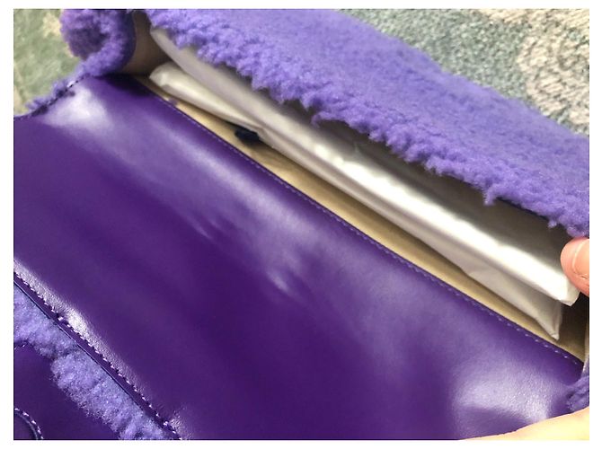 Borsa a mano Jacquemus in lana viola scuro Moyen - vista 6