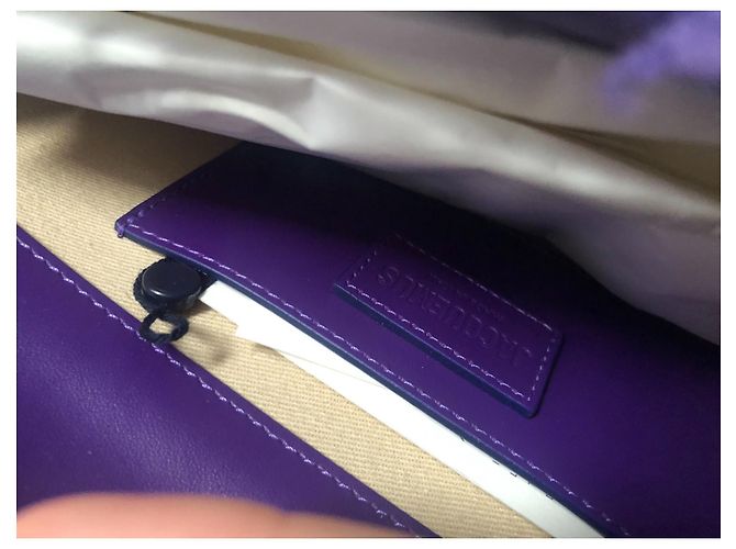 Borsa a mano Jacquemus in lana viola scuro Moyen - vista 7