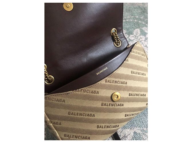 Borsa a mano Balenciaga BB Chain Beige in tela - vista 7
