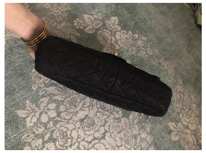 Borsa a mano Chanel 2.55 in tessuto nero - vista 10