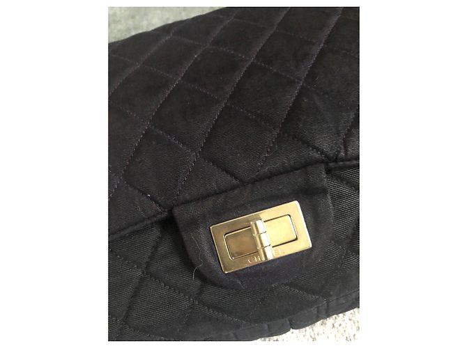 Borsa a mano Chanel 2.55 in tessuto nero - vista 11