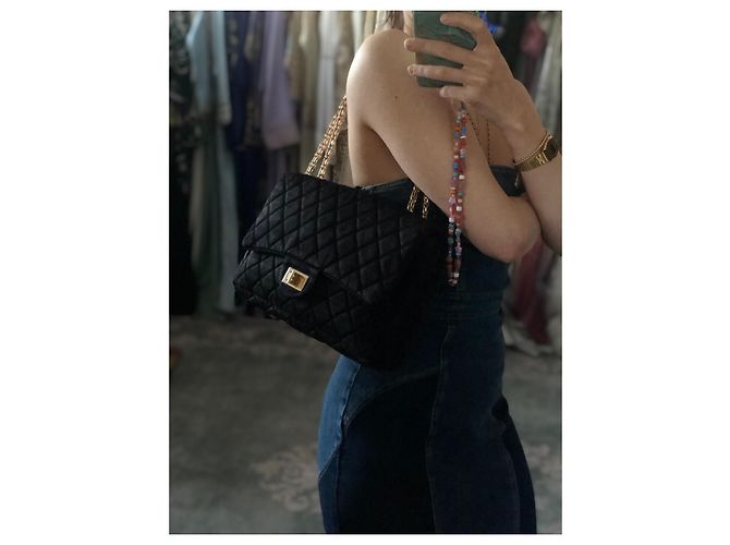 Borsa a mano Chanel 2.55 in tessuto nero - vista 2
