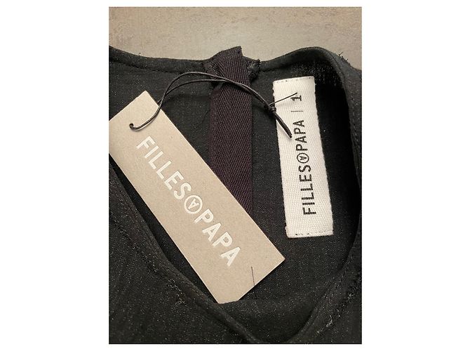 Top negro de algodón Filles à Papa con pedrería Swarovski - vista 2