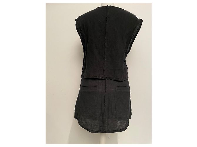 Top negro de algodón Filles à Papa con pedrería Swarovski - vista 7