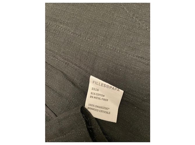 Autre Marque FILLES A PAPA Schwarzer Minirock mit Swarovski Steinen - Ansicht 4