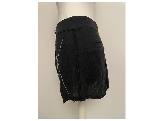 Autre Marque FILLES A PAPA Schwarzer Minirock mit Swarovski Steinen - Ansicht 6