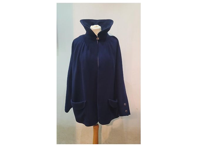 abrigo estilo capa corta Fendi Azul marino - vista 6