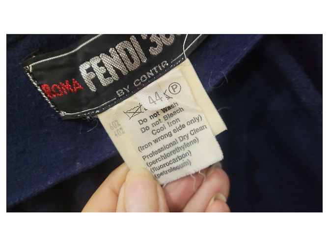 abrigo estilo capa corta Fendi Azul marino - vista 9