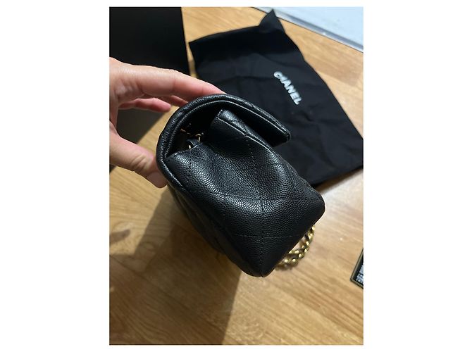 Timeless Chanel Mini retângulo Caviar Preto - vista 10