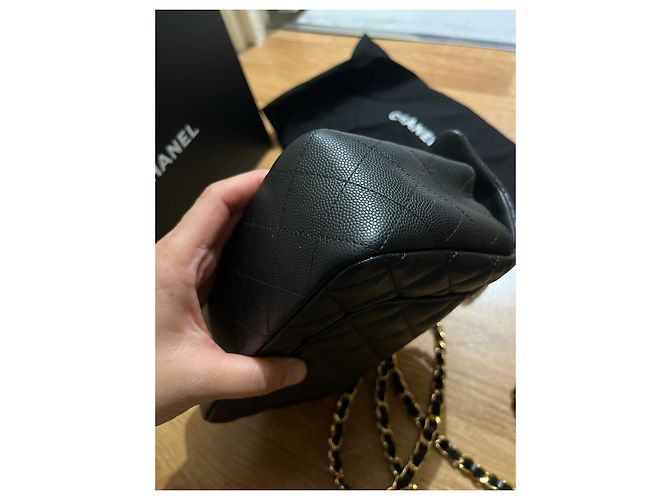 Timeless Chanel Mini retângulo Caviar Preto - vista 12