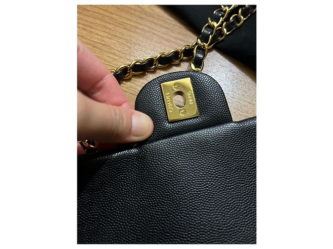Timeless Chanel Mini retângulo Caviar Preto - vista 3