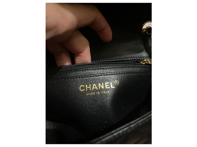 Timeless Chanel Mini retângulo Caviar Preto - vista 5