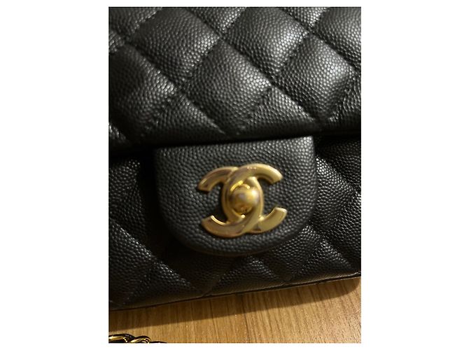 Timeless Chanel Mini retângulo Caviar Preto - vista 6